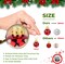 1 Inch Mini Red & White Peppermint Glass Ball Christmas Ornaments Set of 25 Balls | Miniature Christmas Tree Ornaments |